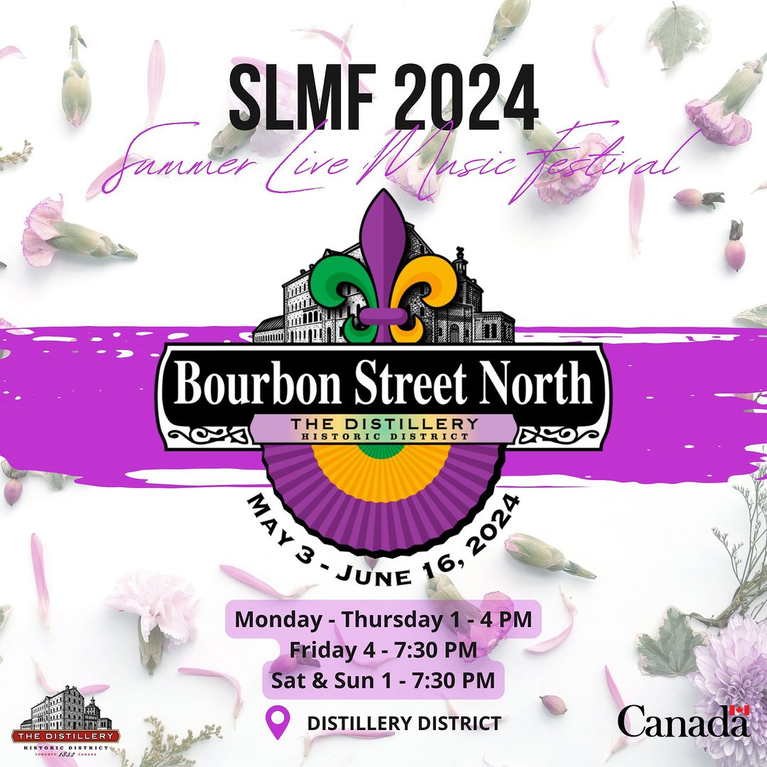 Poster for Summer Live Music Festival at Distillery District 2024